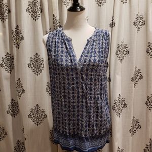 BNWT Dalia Sleeveless boho chic blue top